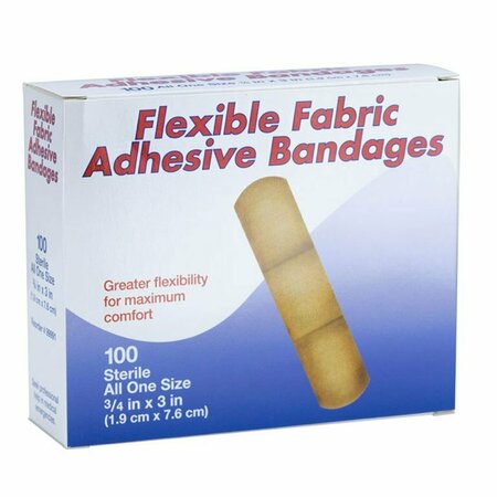 OASIS Plastic Adhesive Bandages, 3/4 in. x 3 in., 100PK BA3/4